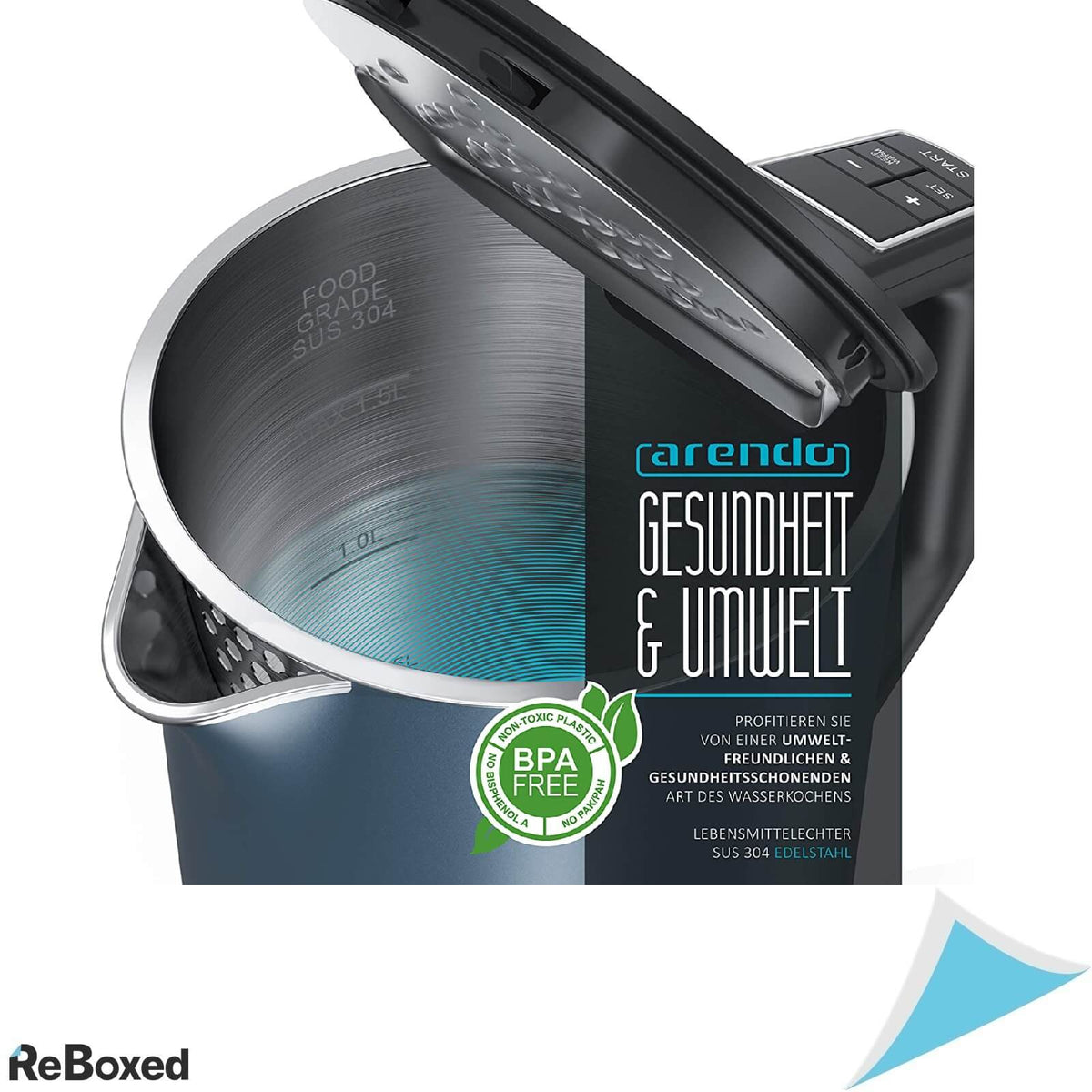 Arendo Elegant Fierbator de Apa 2200W 1.5L 40-100 grade Perete Dublu