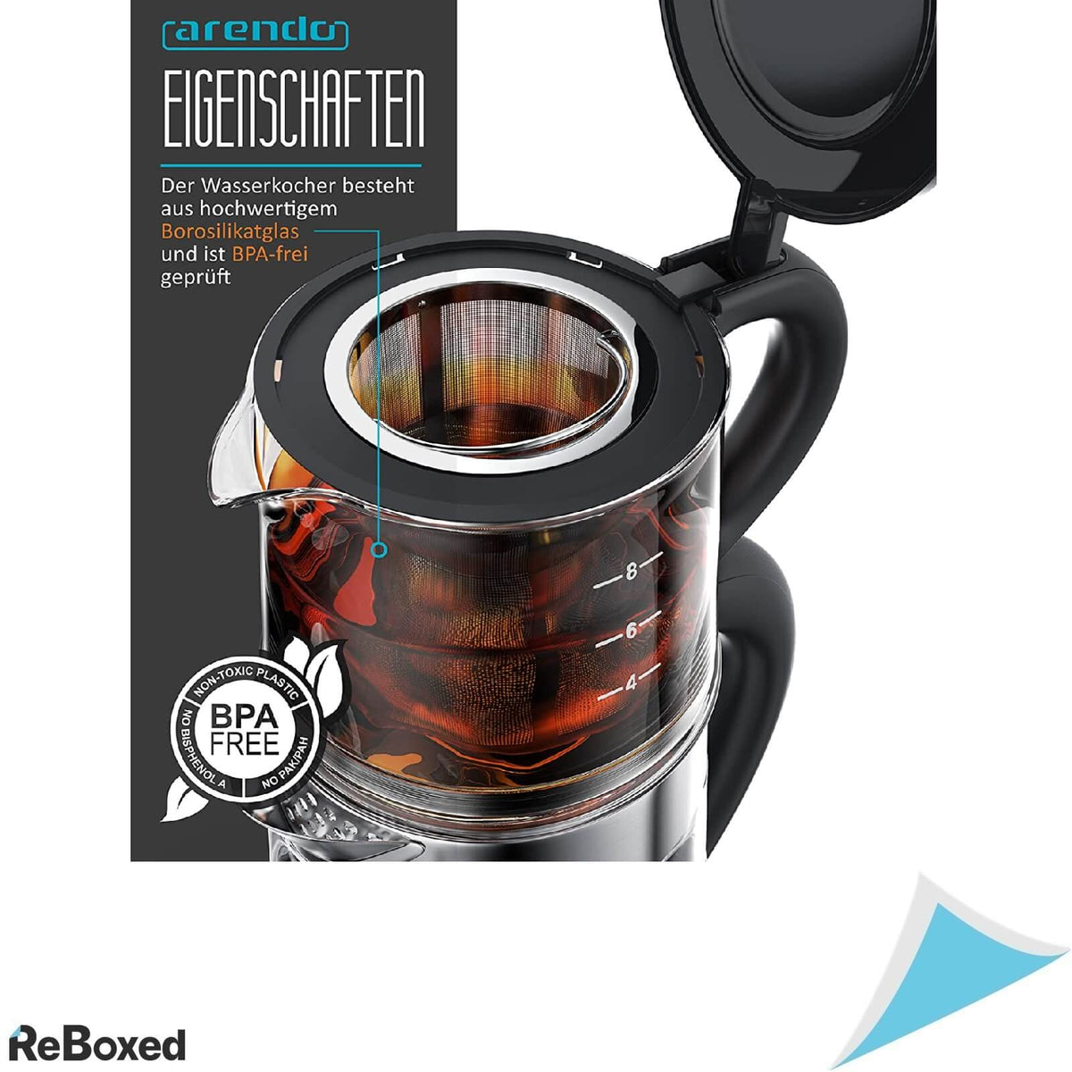 Arendo Fierbator Electric cu Infuzor pentru Ceai 1.7 litri 2400W