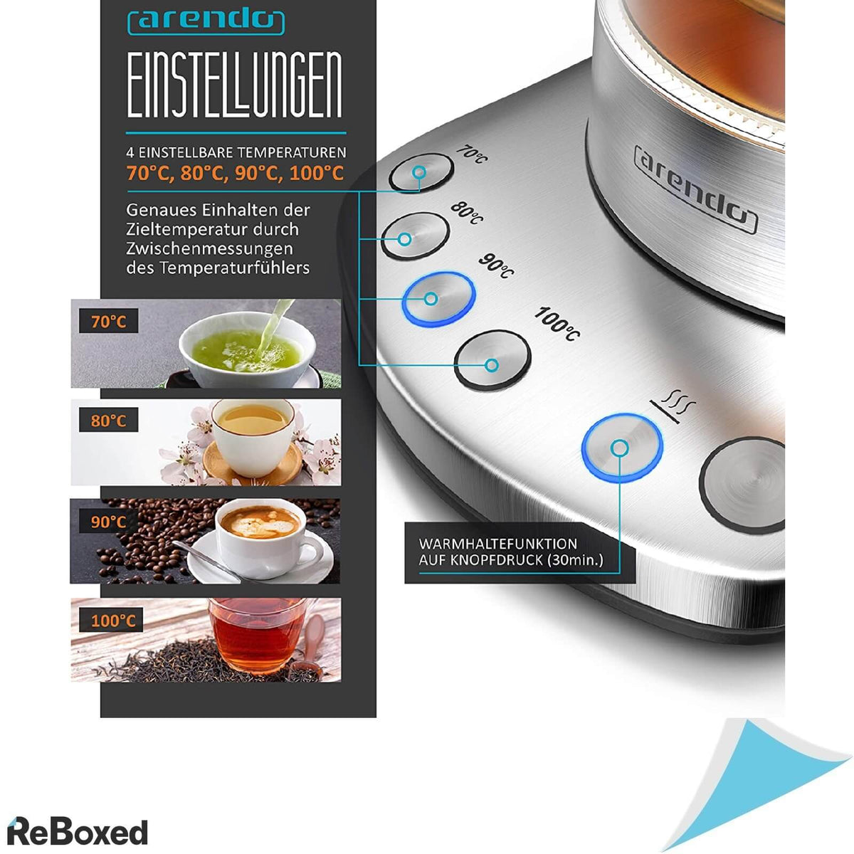 Arendo Fierbator Electric cu Infuzor pentru Ceai 1.7 litri 2400W