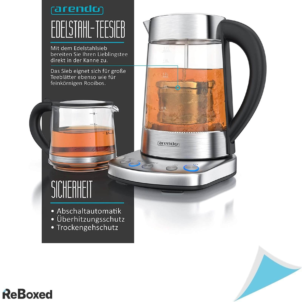 Arendo Fierbator Electric cu Infuzor pentru Ceai 1.7 litri 2400W