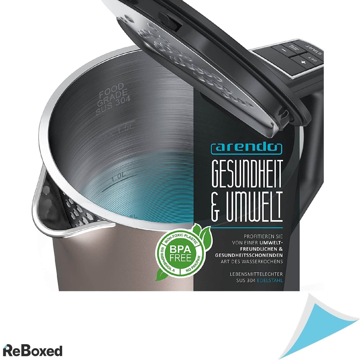 Arendo Elegant Fierbator de Apa 2200W 1.5L 40-100 grade Otel SUS304