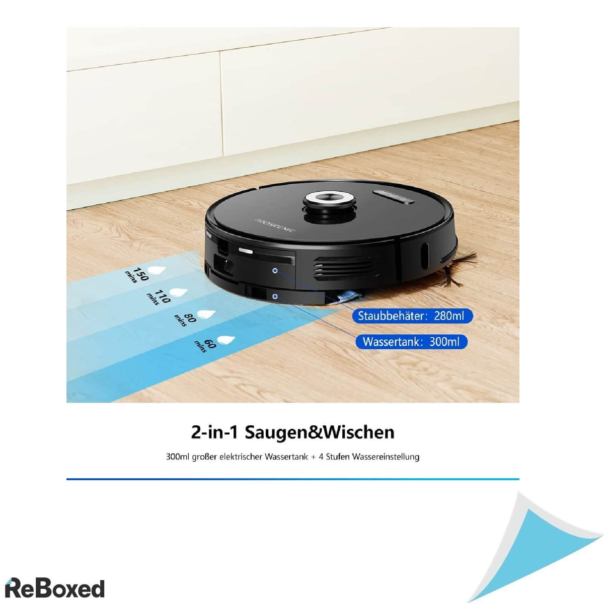 Proscenic M8 PRO Aspirator Robot 3000Pa Navigare Laser LDS Aplicatie