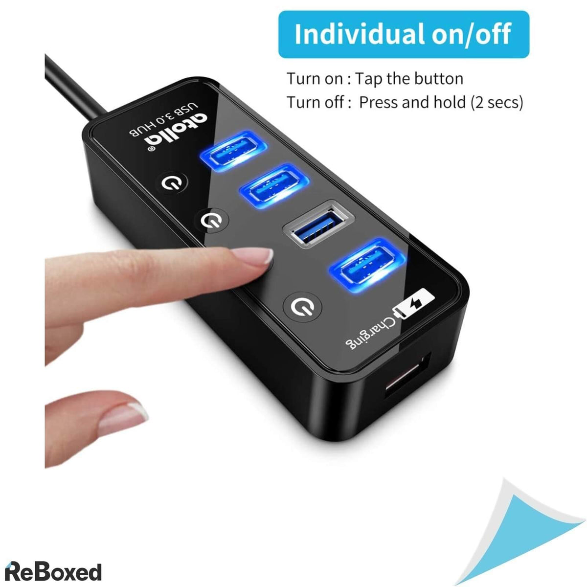 Atolla HUB USB 3.0 4 Porturi cu Comutator si Adaptor 5V 3A