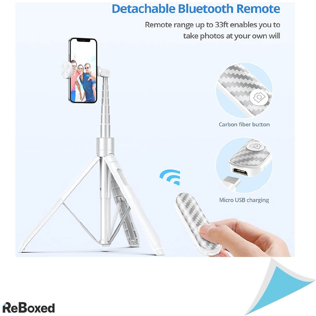 Atumtek Selfie Stick 150cm 3-in-1 Bluetooth Aluminiu Telecomanda