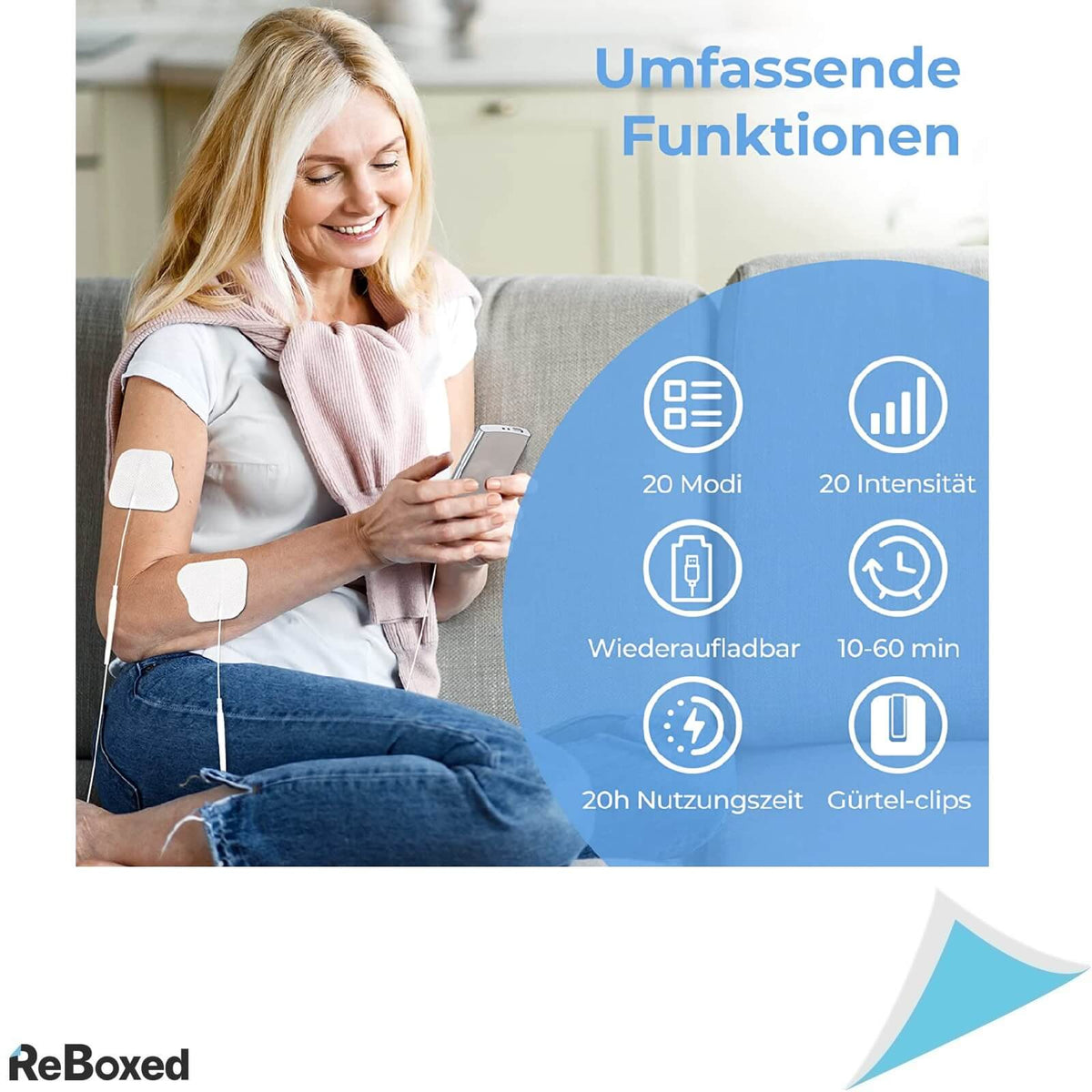 Auvon Dispozitiv Electrostimulare TENS 20 programe