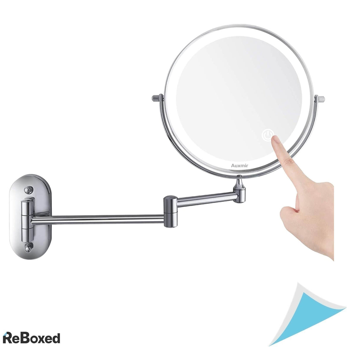 Auxmir Oglinda de Perete 20 cm Marire 1X si 10X Lumina LED
