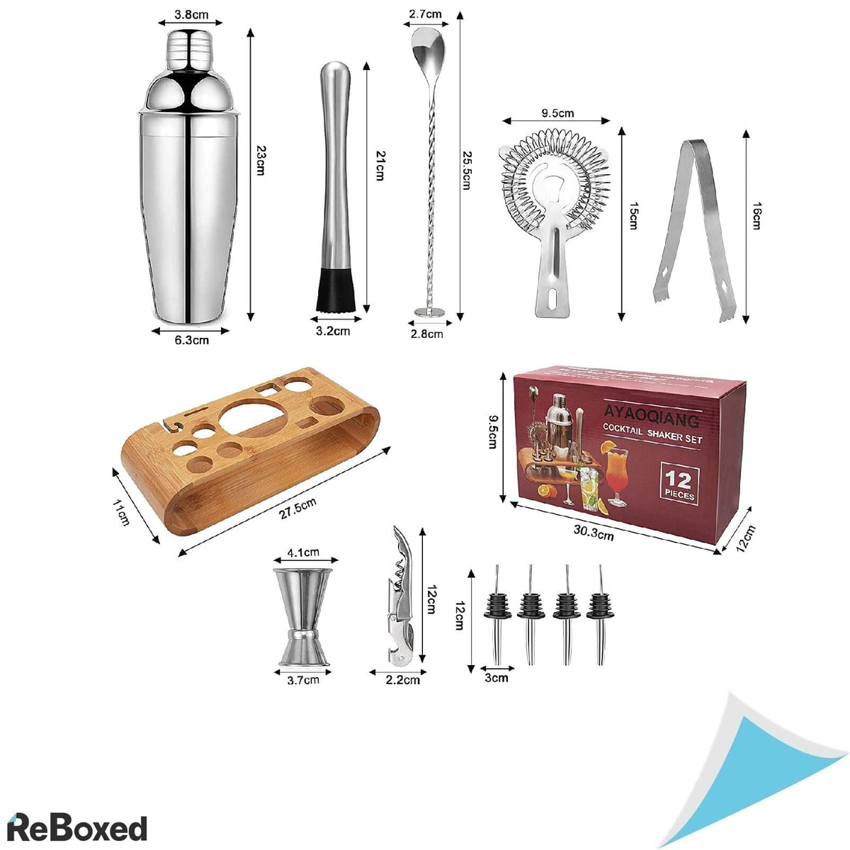 Barman Shaker XL Set Cocktail 12 Accesorii Otel Inoxidabil
