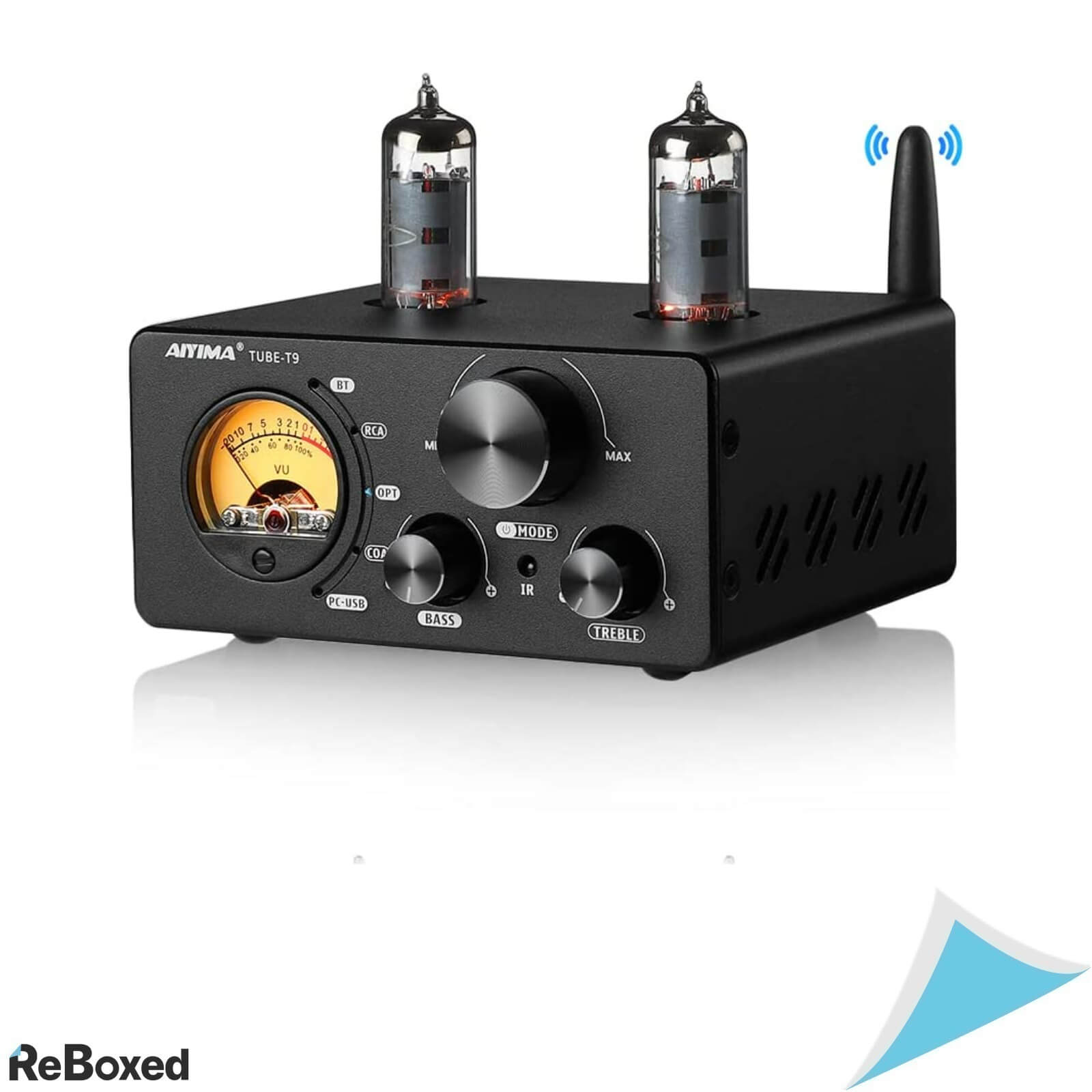 AIYIMA T9 Amplificator 2x100W Lampi 6K4 Bluetooth VuMetru