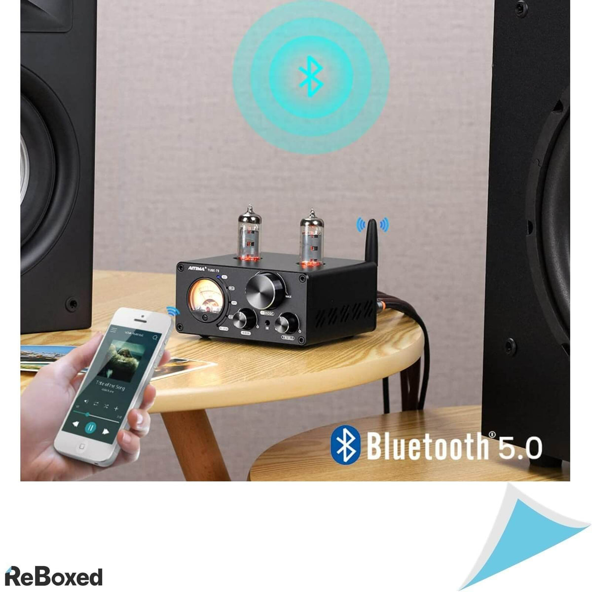 AIYIMA T9 Amplificator 2x100W Lampi 6K4 Bluetooth VuMetru