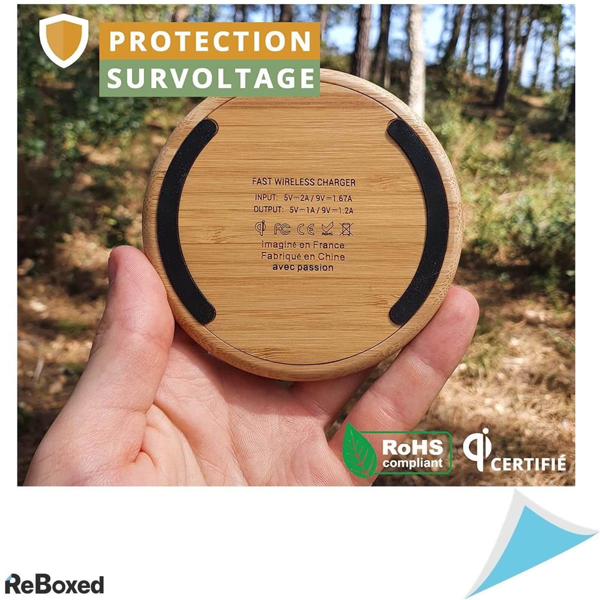 Bamboo Electronica Incarcator Qi USB-C Wireless 10W