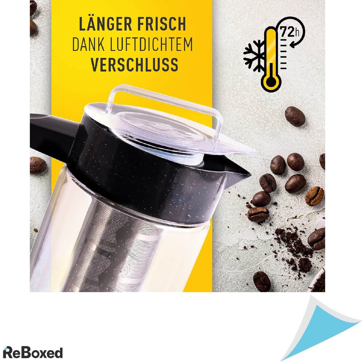 Barista Legends Cold Brew Filtru Cafea Otel si Sticla 1200ml