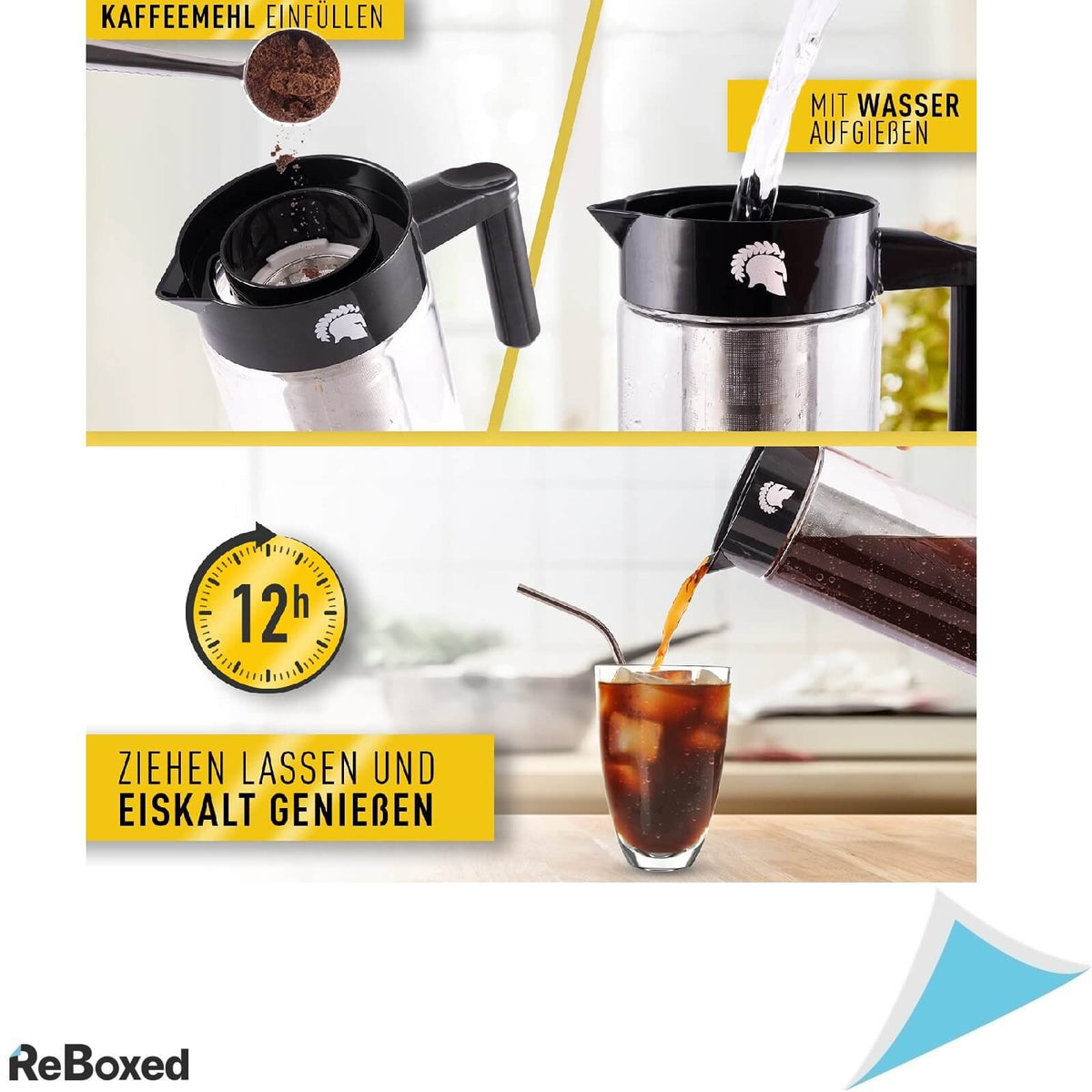 Barista Legends Cold Brew Filtru Cafea Otel si Sticla 1200ml