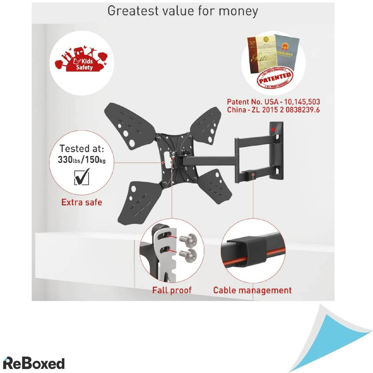 Barkan Suport TV de perete 50Kg 13-80 inch Pivot Articulabil