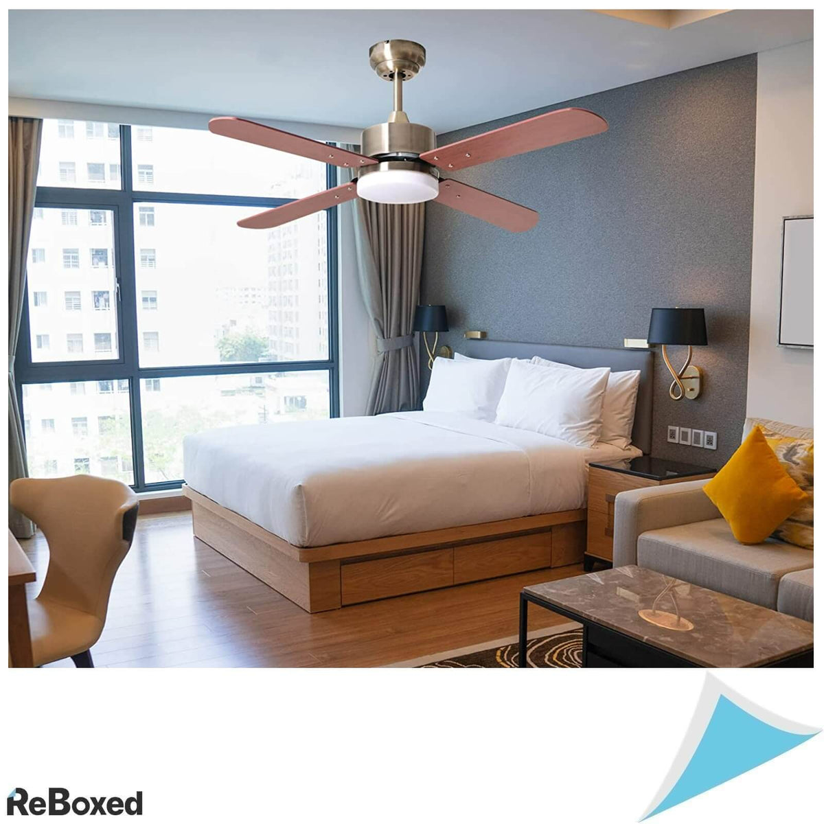 Bel Air Home Ventilator de Tavan Kenia cu Lumina LED 20W Maro