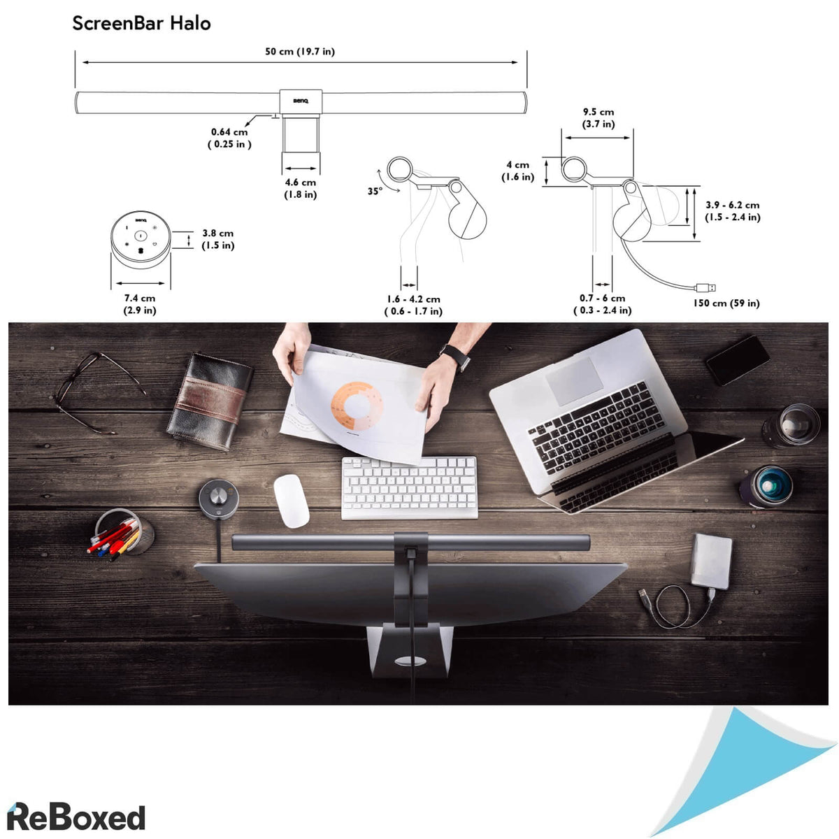BenQ ScreenBar Halo Lampa LED Monitor Controller Wireless