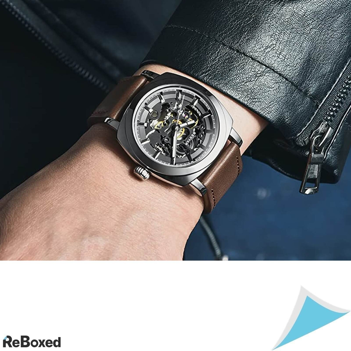 Benyar Ceas Automatic Cadran Schelet 30M Curea Piele