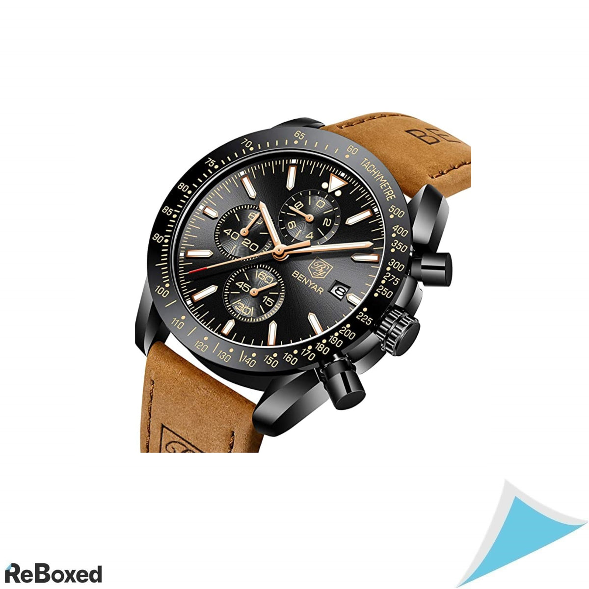 Benyar Chronograph Ceas Analog Quartz Barbati curea Piele