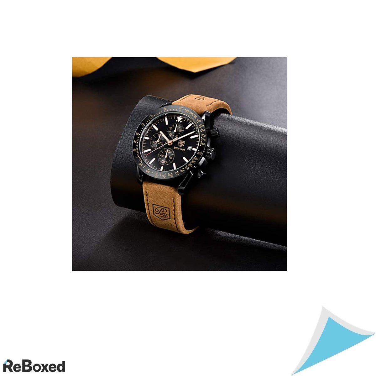 Benyar Chronograph Ceas Analog Quartz Barbati curea Piele