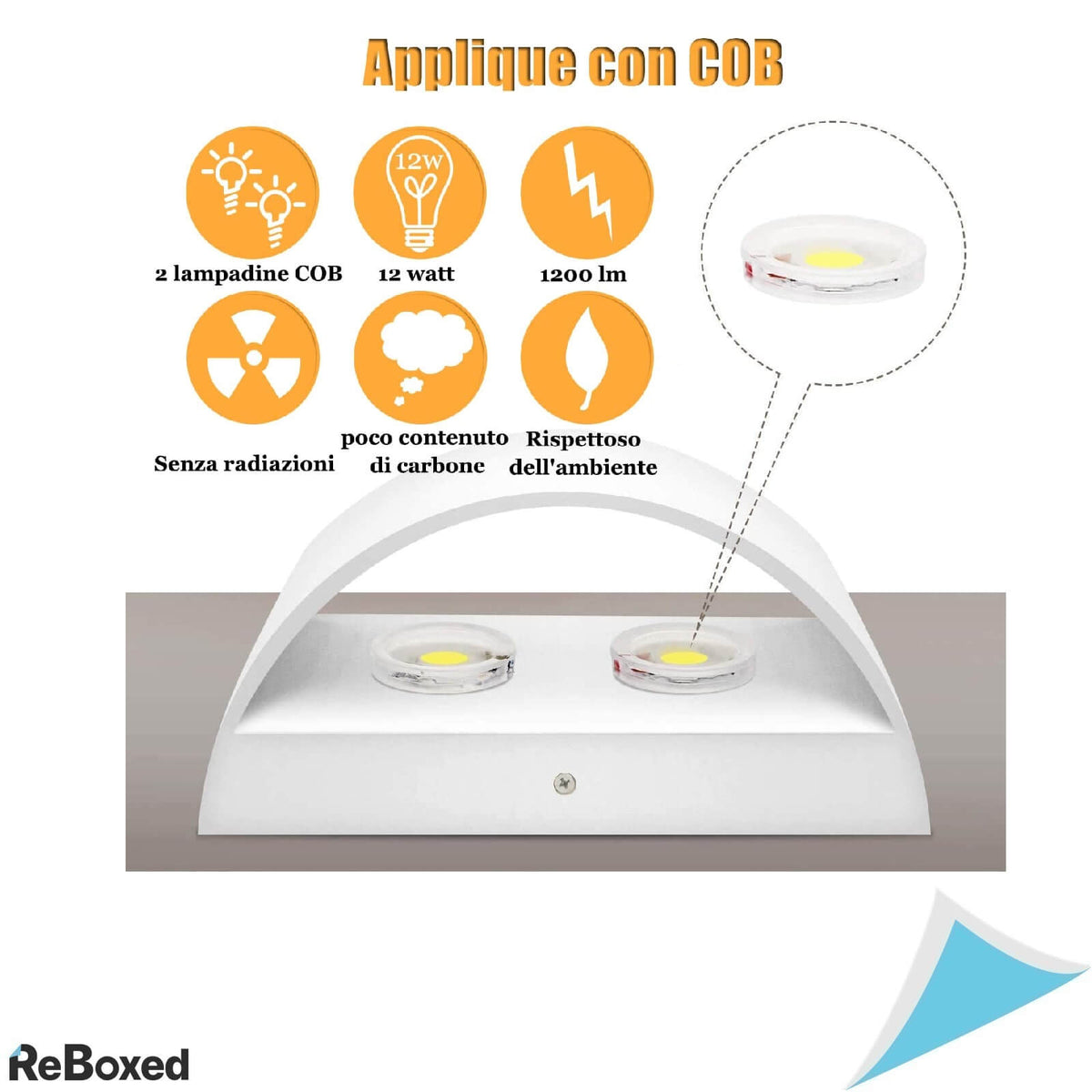 BIGFOX Aplica LED de Perete 10W 3000K Interior 16x10x7 cm