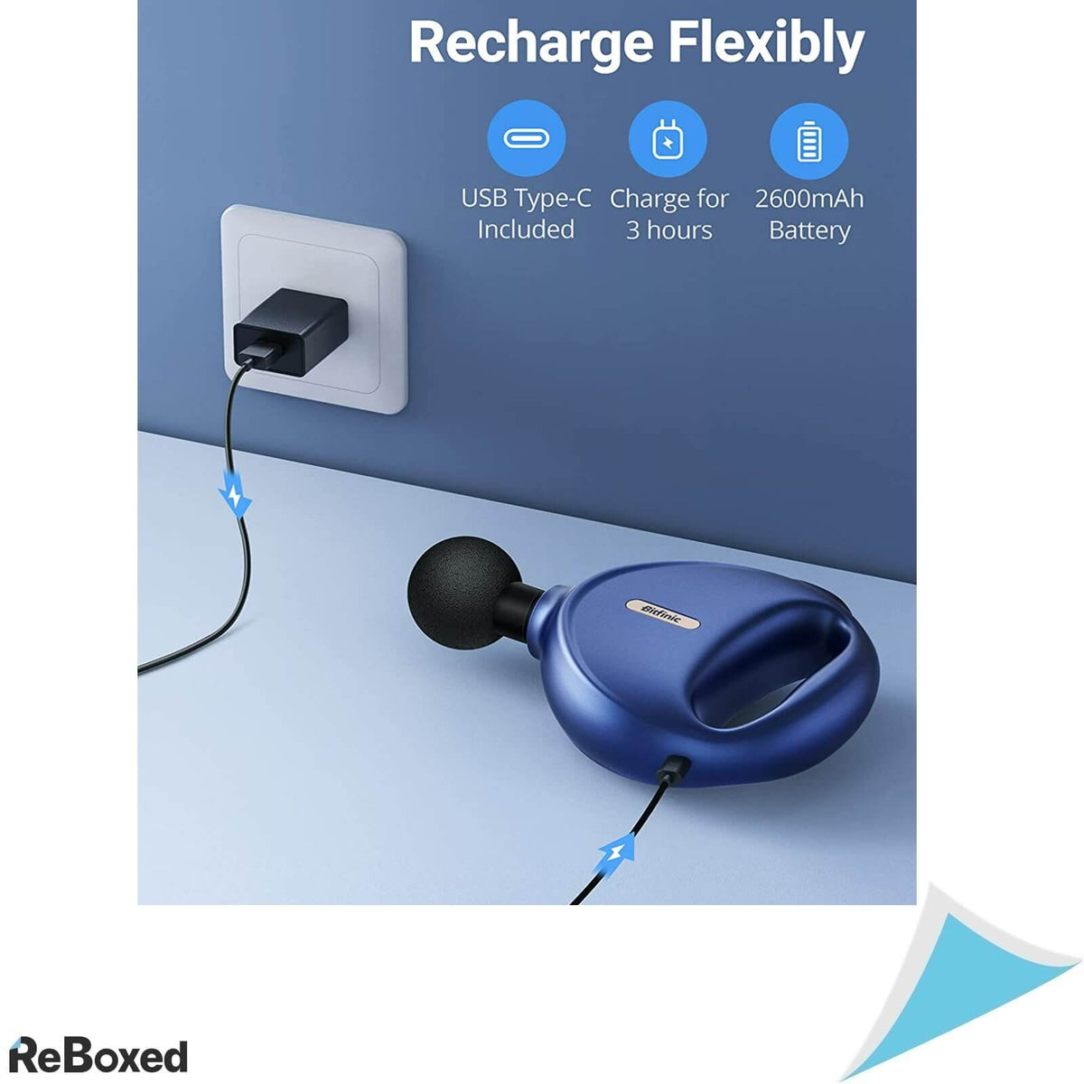 Bitfinic Pistol de Masaj Ultraportabil USB-C 4 Viteze si Capete