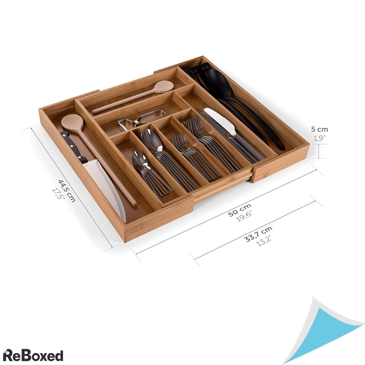 Blumtal Tava Organizator Reglabil din Bambus pentru Tacamuri