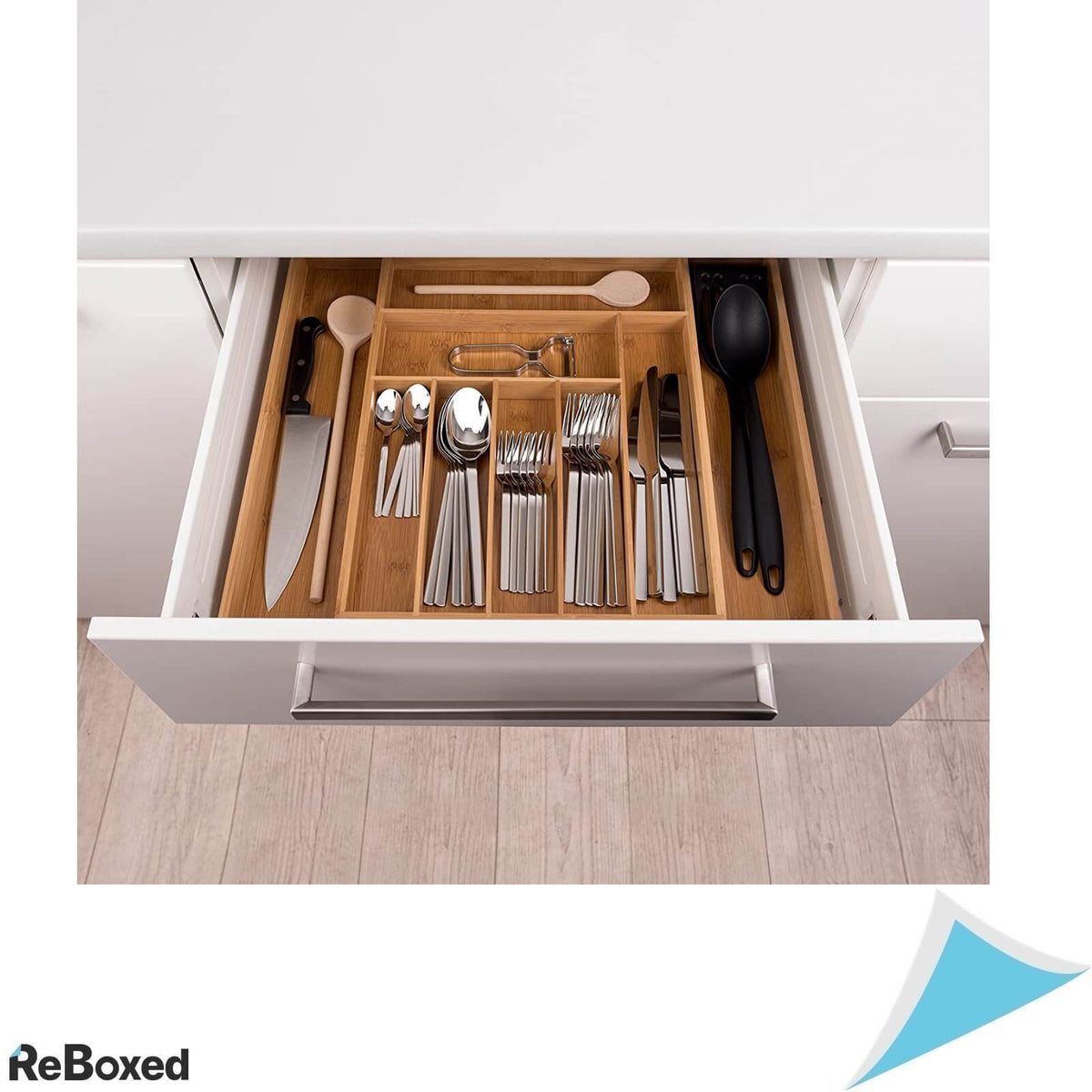 Blumtal Tava Organizator Reglabil din Bambus pentru Tacamuri