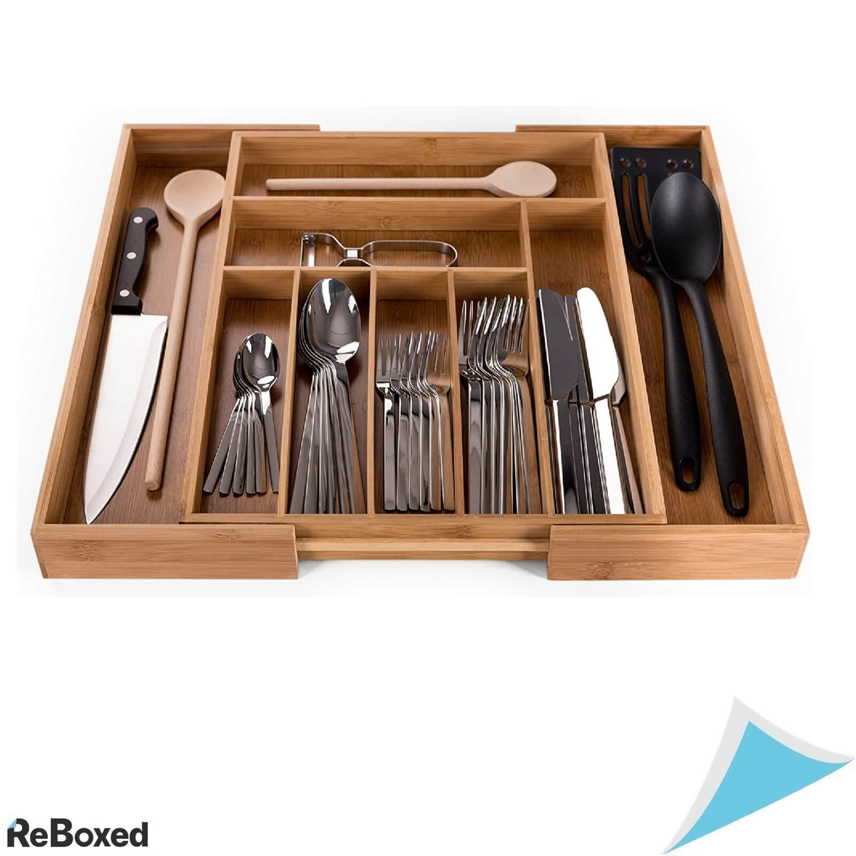 Blumtal Tava Organizator Reglabil din Bambus pentru Tacamuri