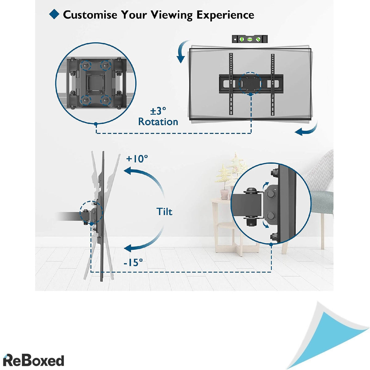 Bontec Suport TV 23-70 Inch 45Kg Perete Extensibil VESA 400x400mm