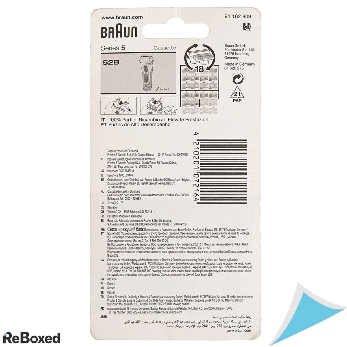 Braun 52B Rezerva Cap Schimb Aparat de Ras 5030 5040 5070