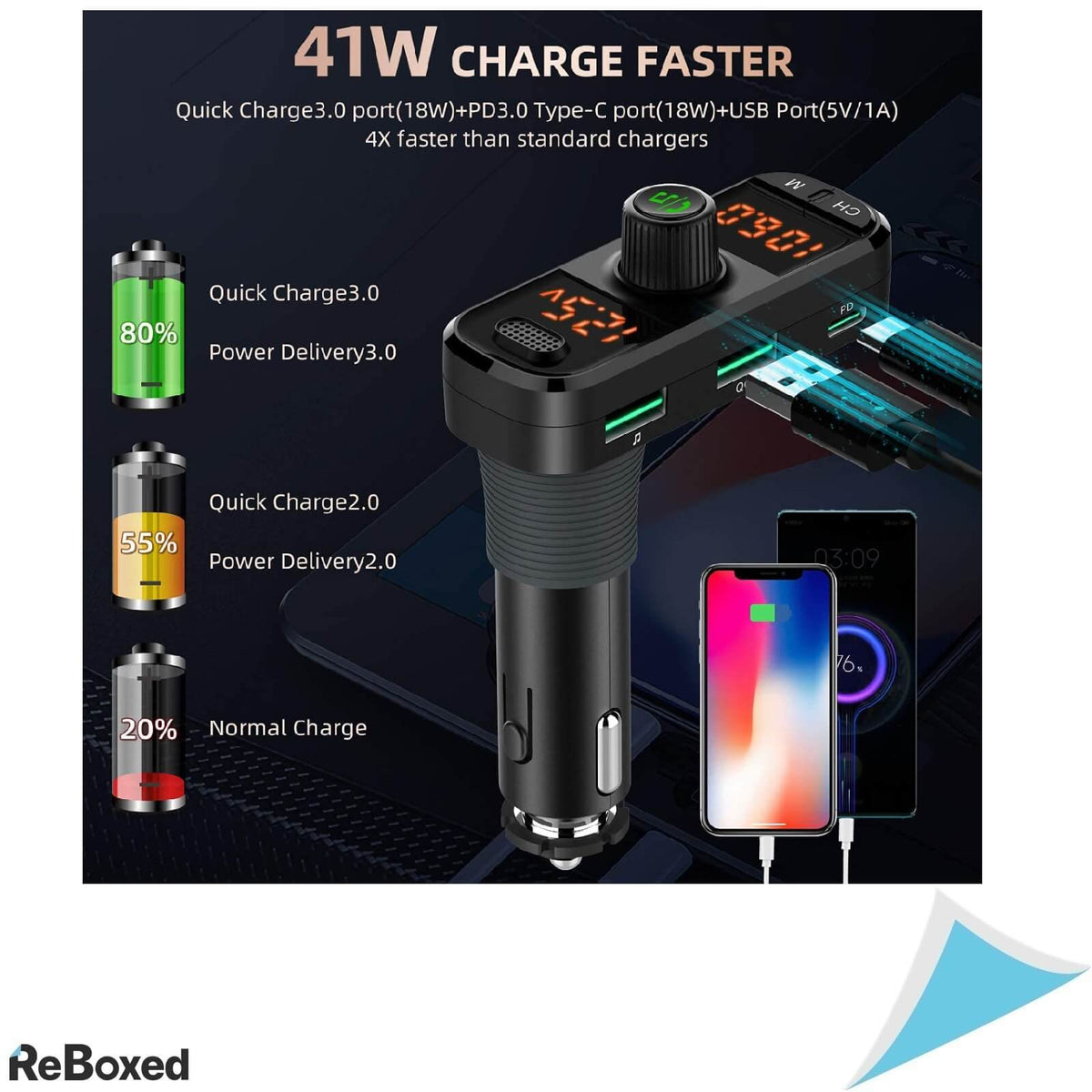 ByDiffer Car Kit Bluetooth Transmitter Charger FM MP3 Call