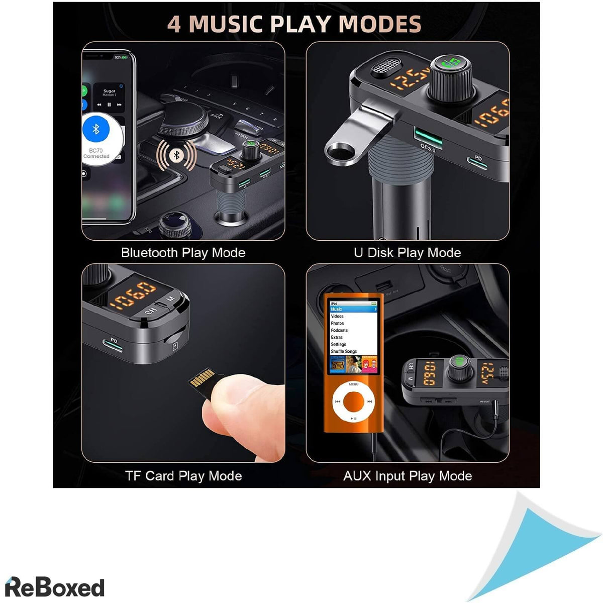 ByDiffer Car Kit Bluetooth Transmitter Charger FM MP3 Call