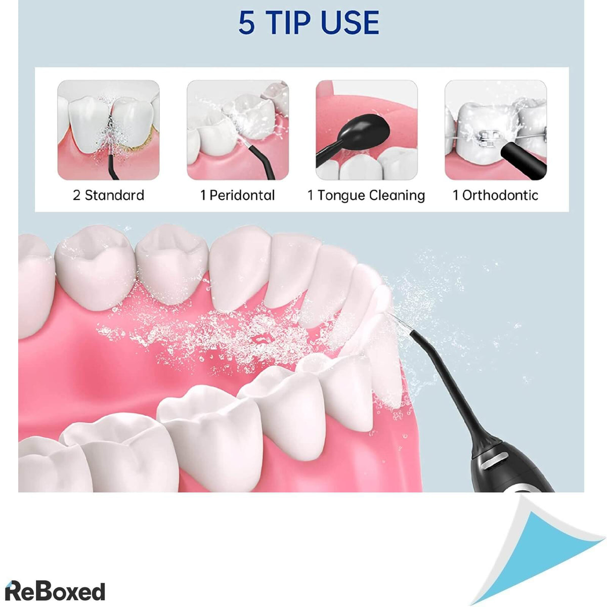 ByDiffer Irigator Oral Ultraportabil 300ml IPX7 5 Duze 120psi