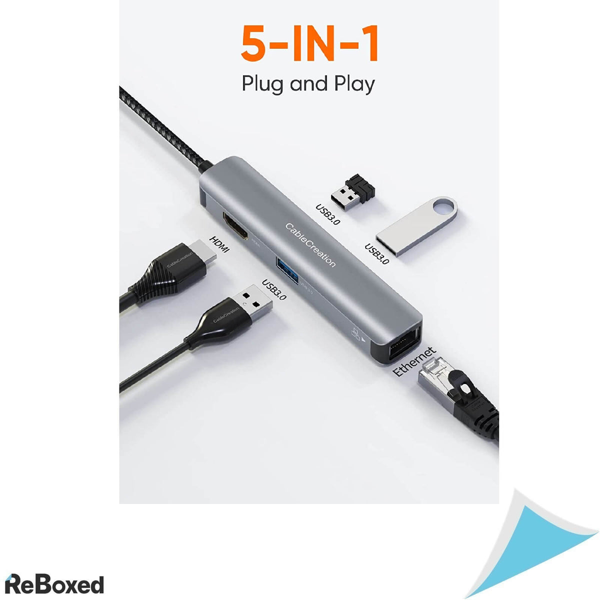 CableCreation Adaptor Multiport USB-C HDMI 4K Ethernet USB 3.0