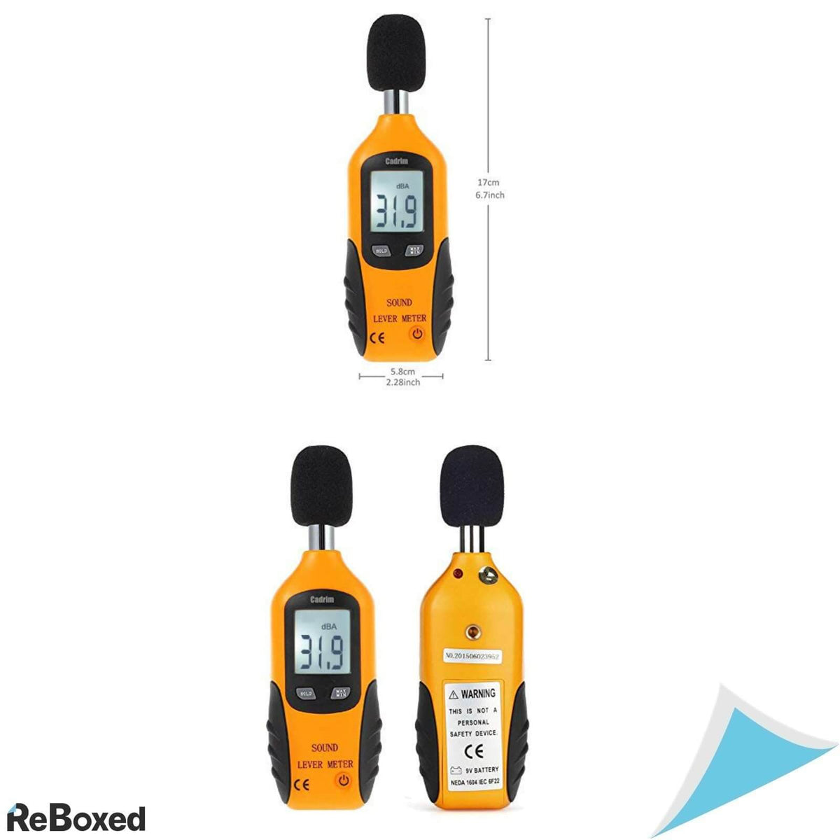 Cadrim Sound Meter 30-130dB Max Min Hold Ecran LCD