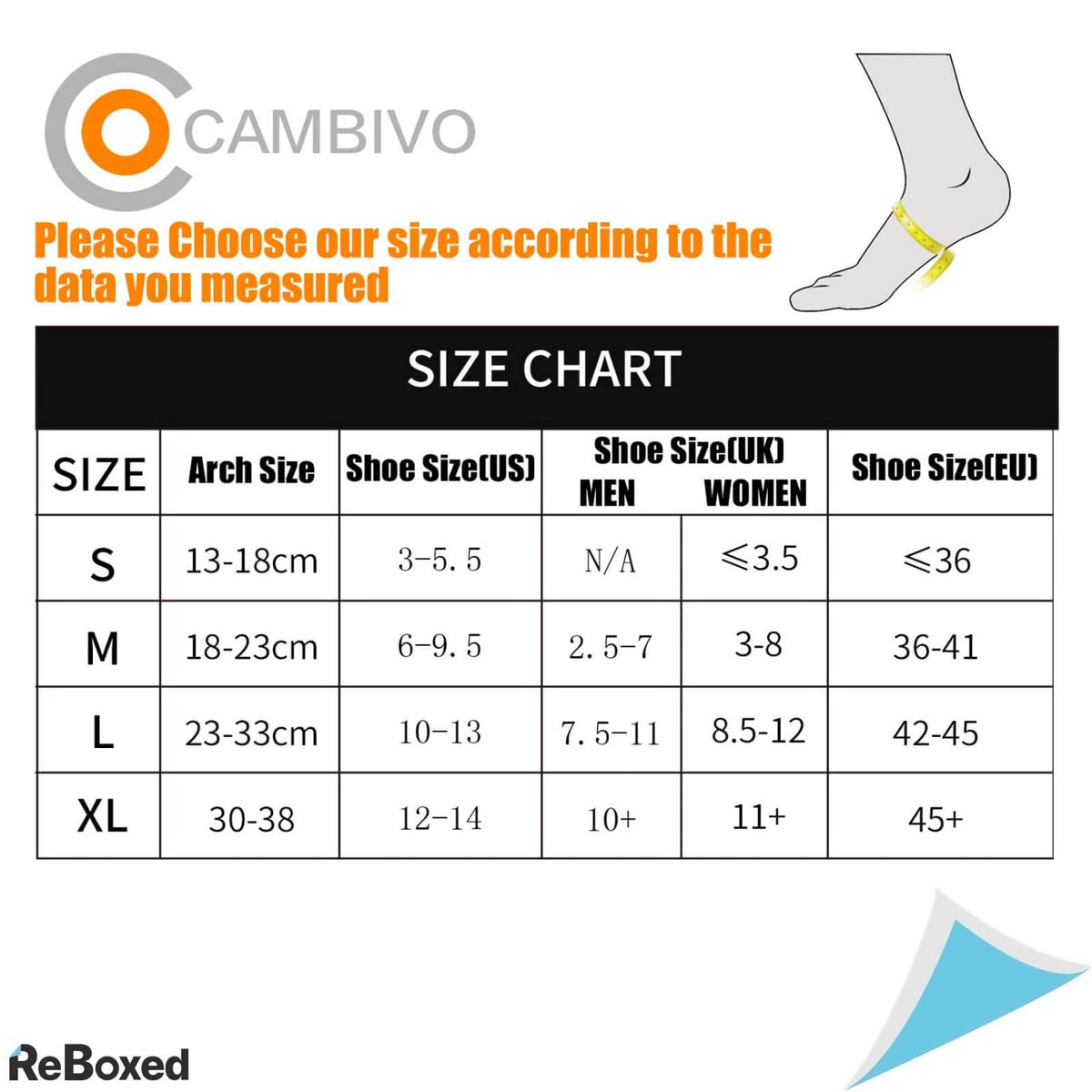Cambivo Set 2 Sosete Fasciita Plantara Compresive marime M