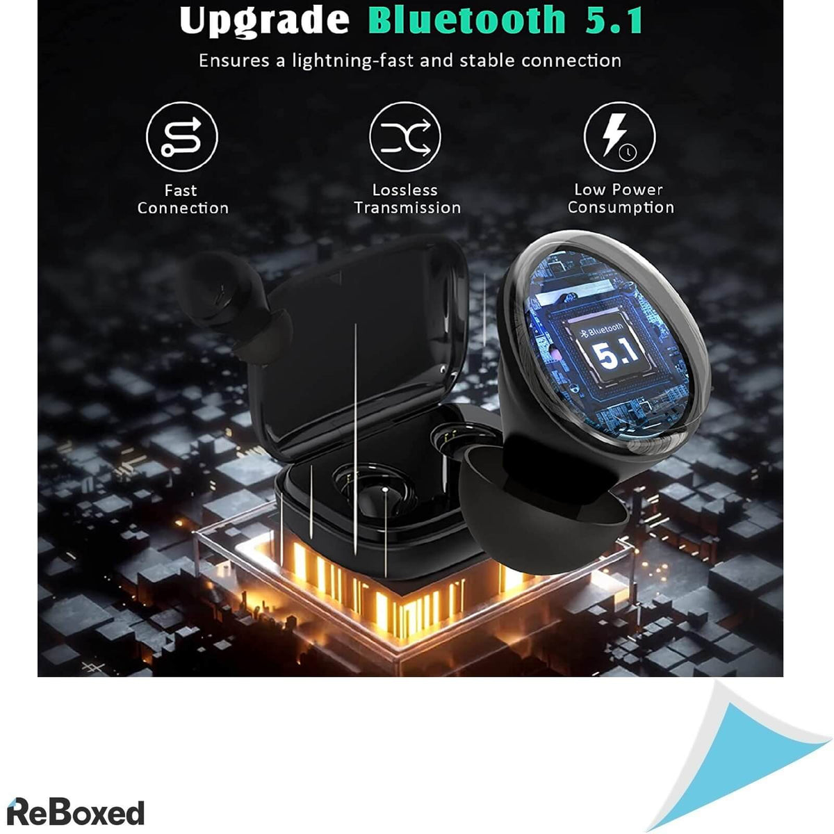 Casti intraauriculare HandsFree Bluetooth 5.1 IPX8 Touch Control