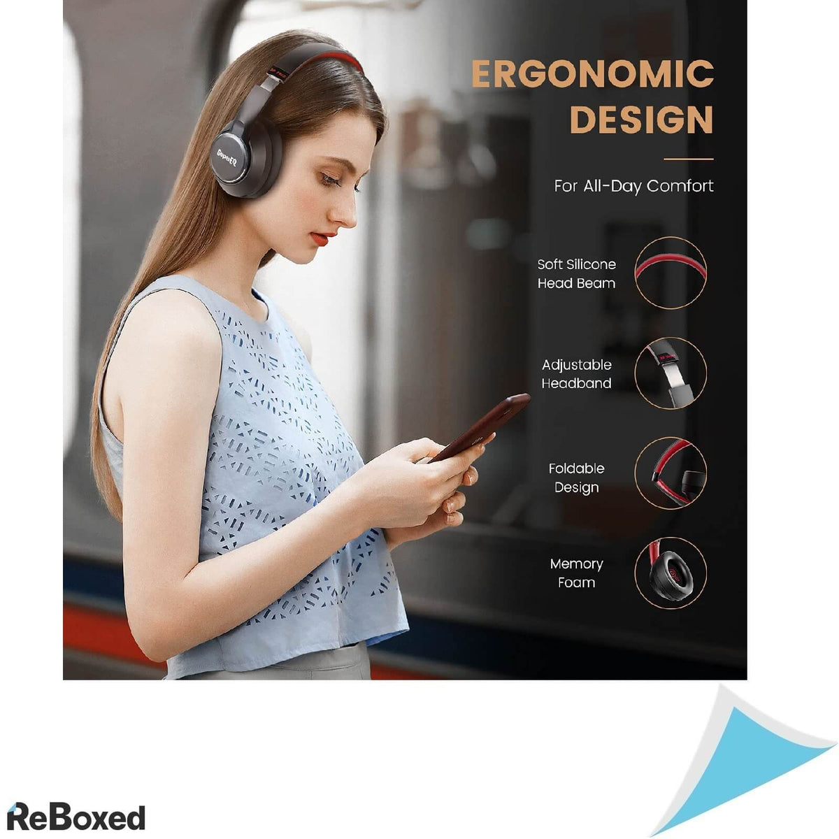 SuperEQ S1 Casti Wireless Over Ear Bluetooth 5.0 Hybrid ANC