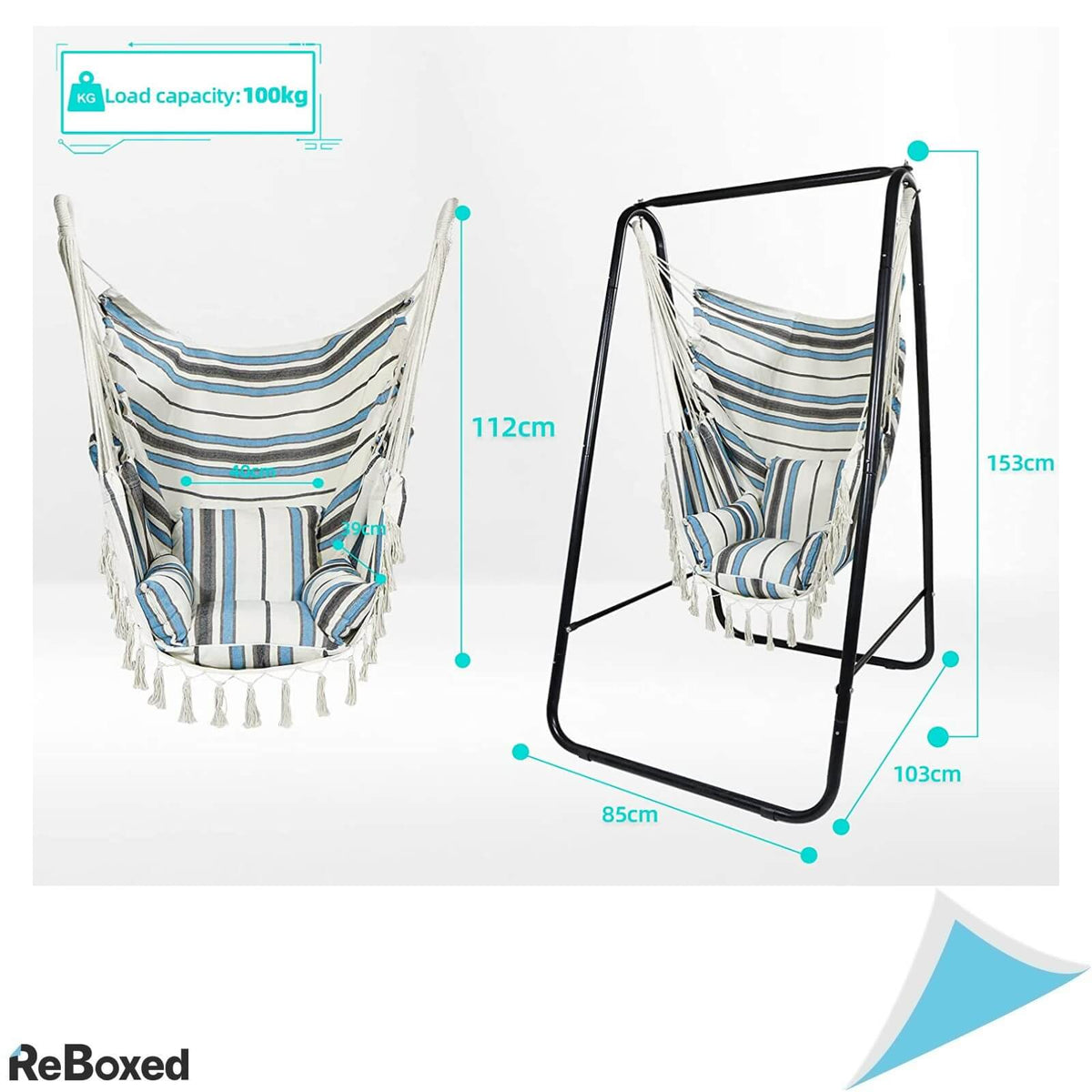 ccLife Scaun Hamac Suspendat Exterior 100Kg Solid