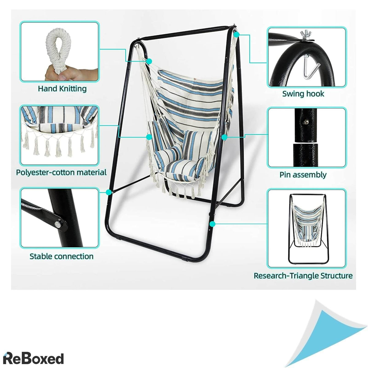 ccLife Scaun Hamac Suspendat Exterior 100Kg Solid