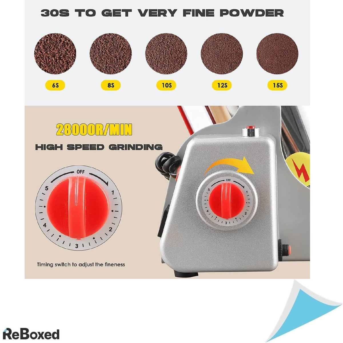 Cgoldenwall HC-400 Moara Electrica 400g 1800W Cereale Condimente