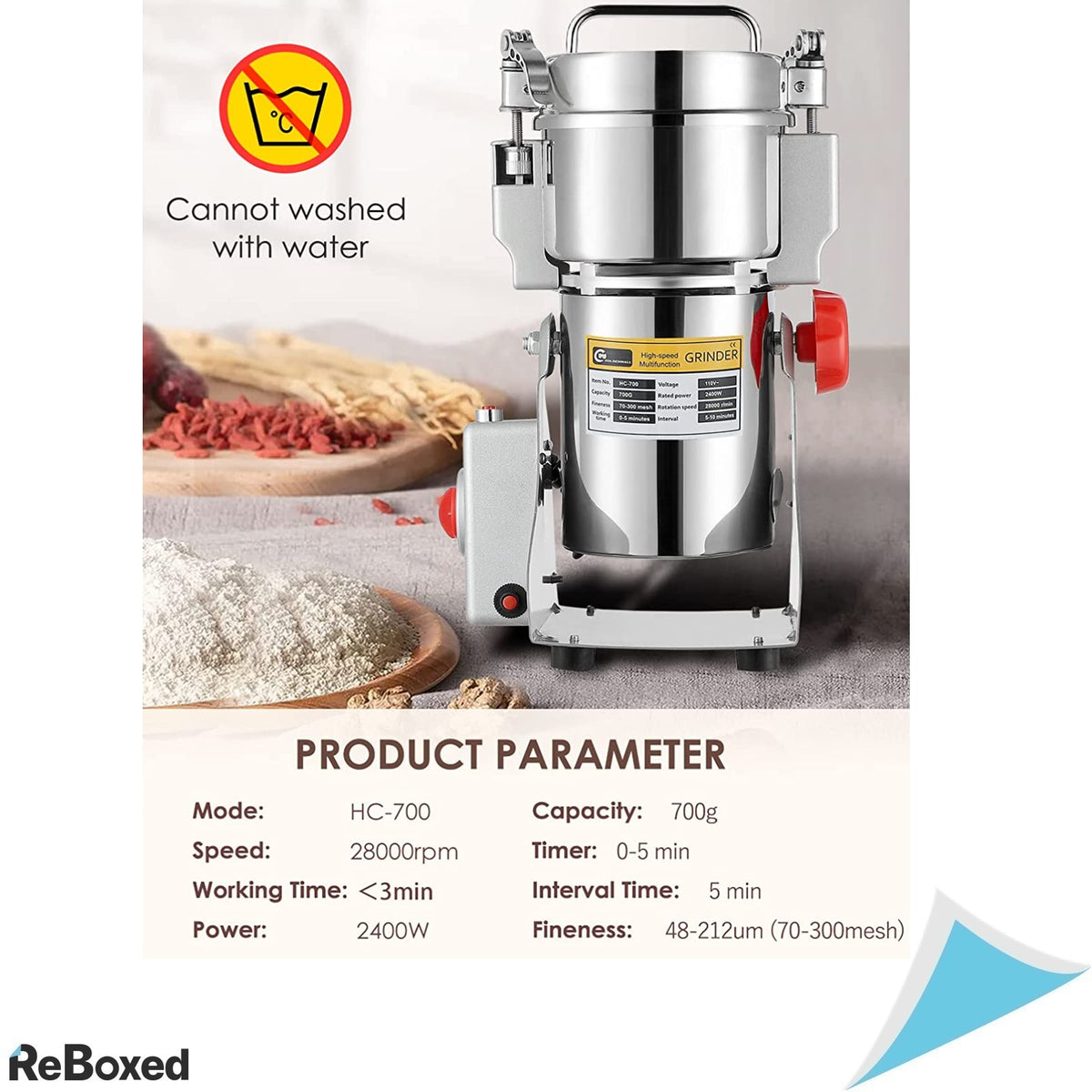 Cgoldenwall HC-700 Moara Electrica 700g 2400W Cereale Condimente