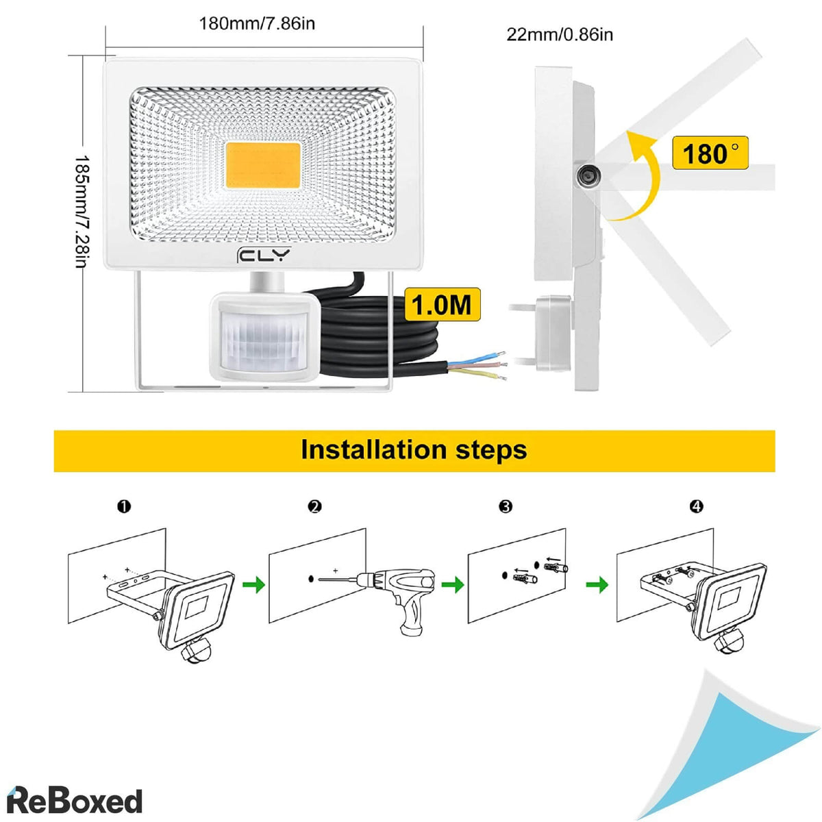 CLY Corp Iluminat LED 50W 4300lm IP66 3000K Senzor Miscare