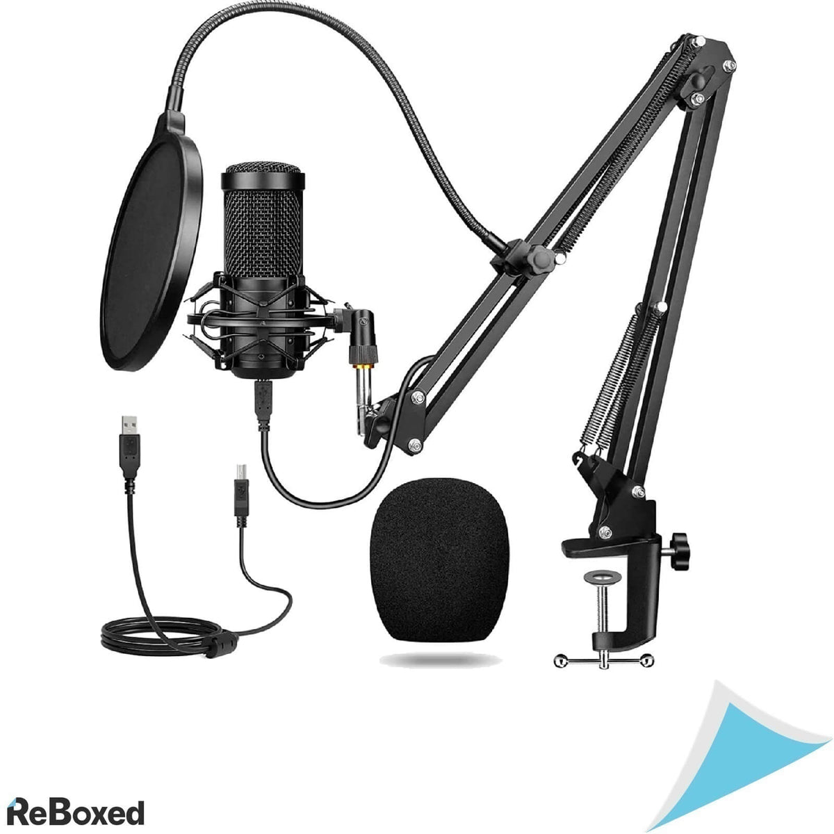 Microfon USB cu Suport si Condensator 192Khz 24 biti Vlogging