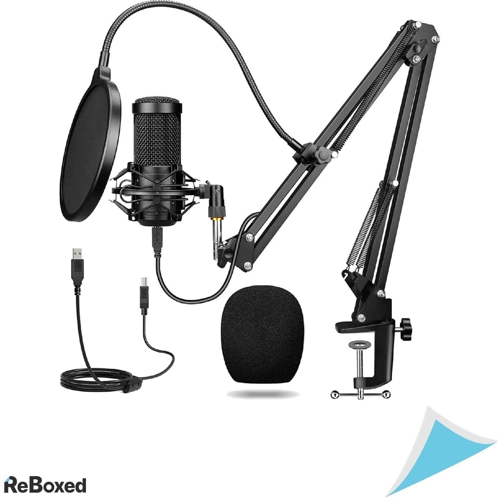 Microfon USB cu Suport si Condensator 192Khz 24 biti Vlogging