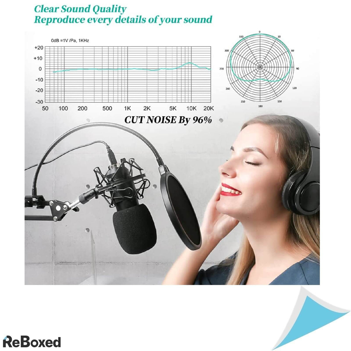 Microfon USB cu Suport si Condensator 192Khz 24 biti Vlogging