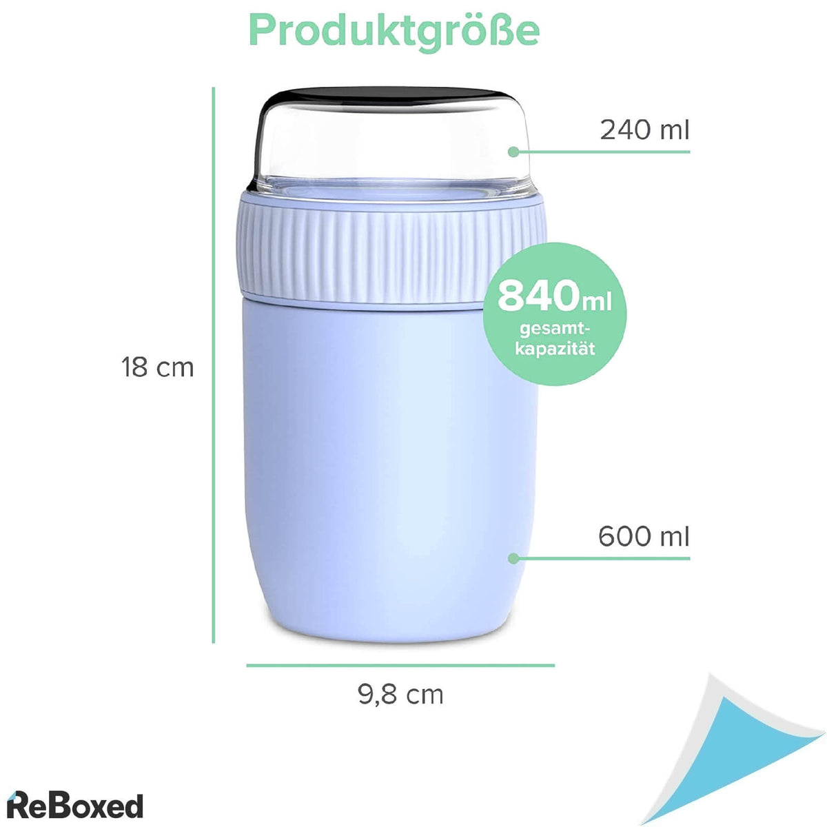 Coninx Recipient Termic Alimente Etans 840ml Rezistent Albastru
