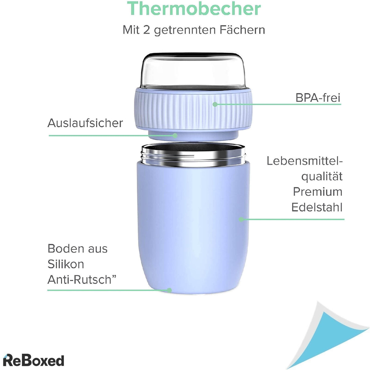 Coninx Recipient Termic Alimente Etans 840ml Rezistent Albastru