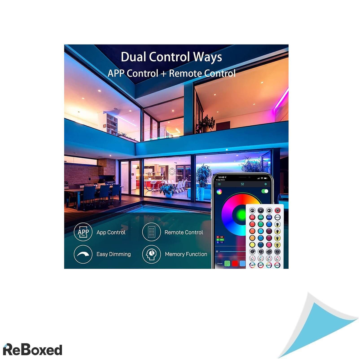 COOLapa Kit Banda LED RGB 20 metri Telecomanda Bluetooth