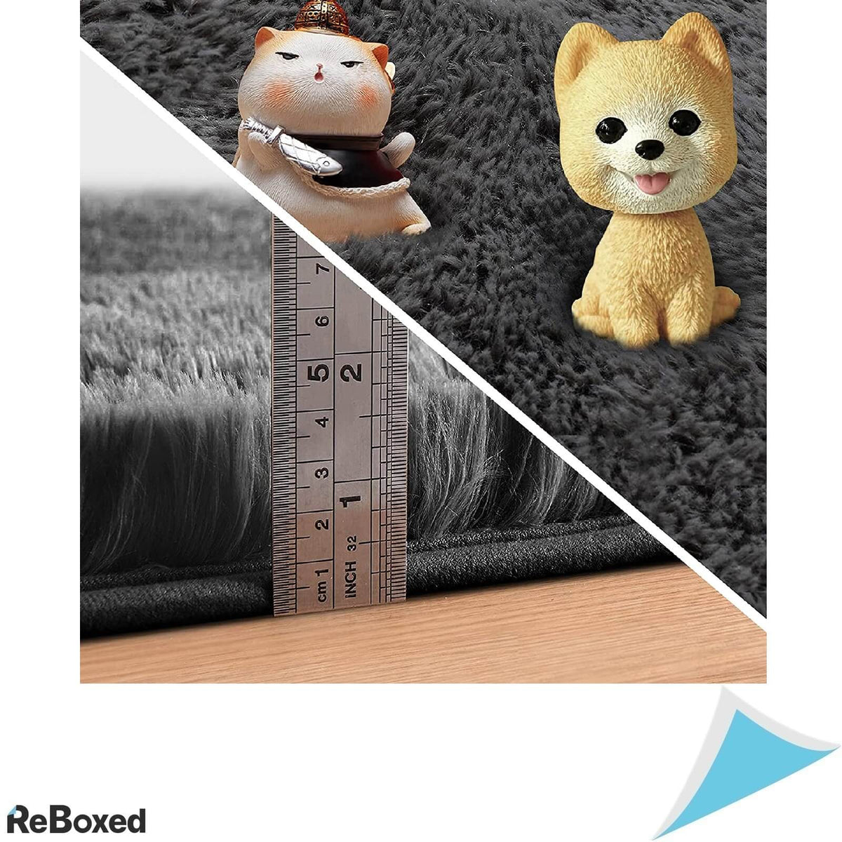 Covor Sintetic Dreptunghiular 150 x 80cm Gri Extrem de Moale