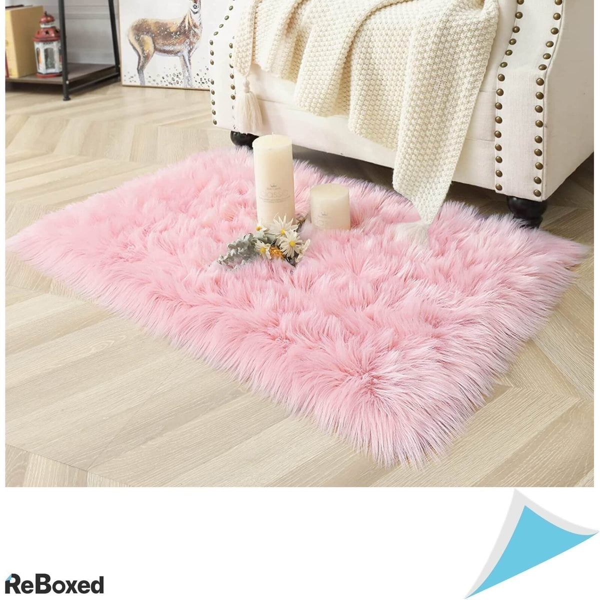 Covor Sintetic Dreptunghiular 120 x 75 Roz Deschis foarte Moale